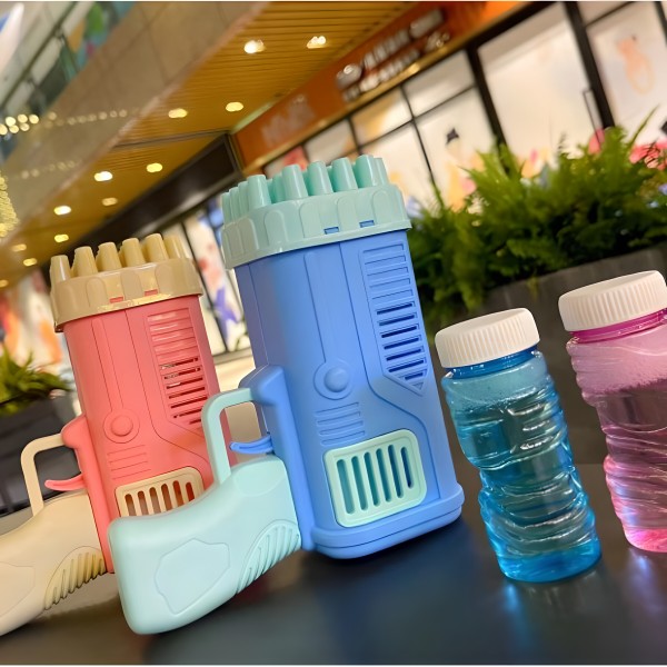 Пістолет бульбашковий Bubble Shooter Bazuka, дитячий генератор мильних бульбашок, 32 отвори, 2 кольори